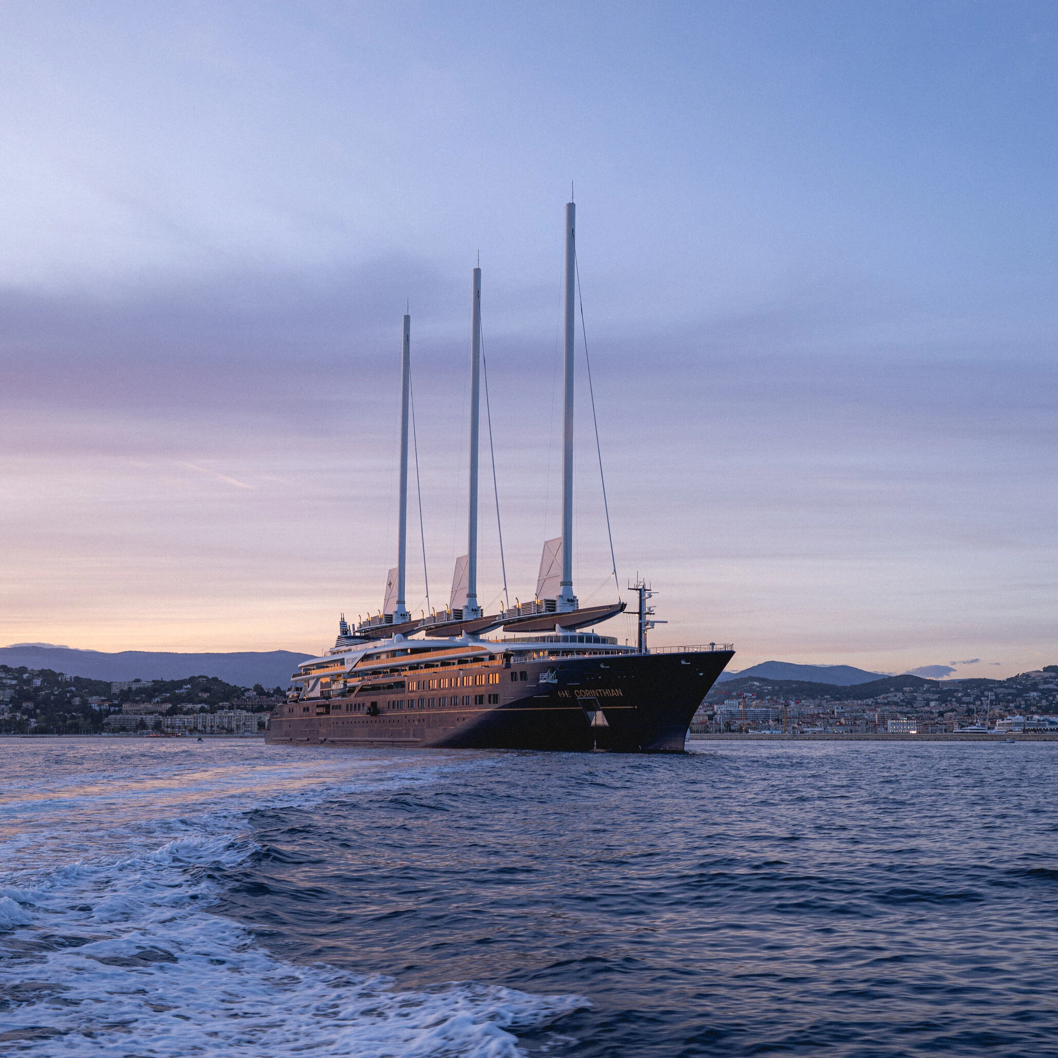 Corinthian Yacht sailing in the open sea