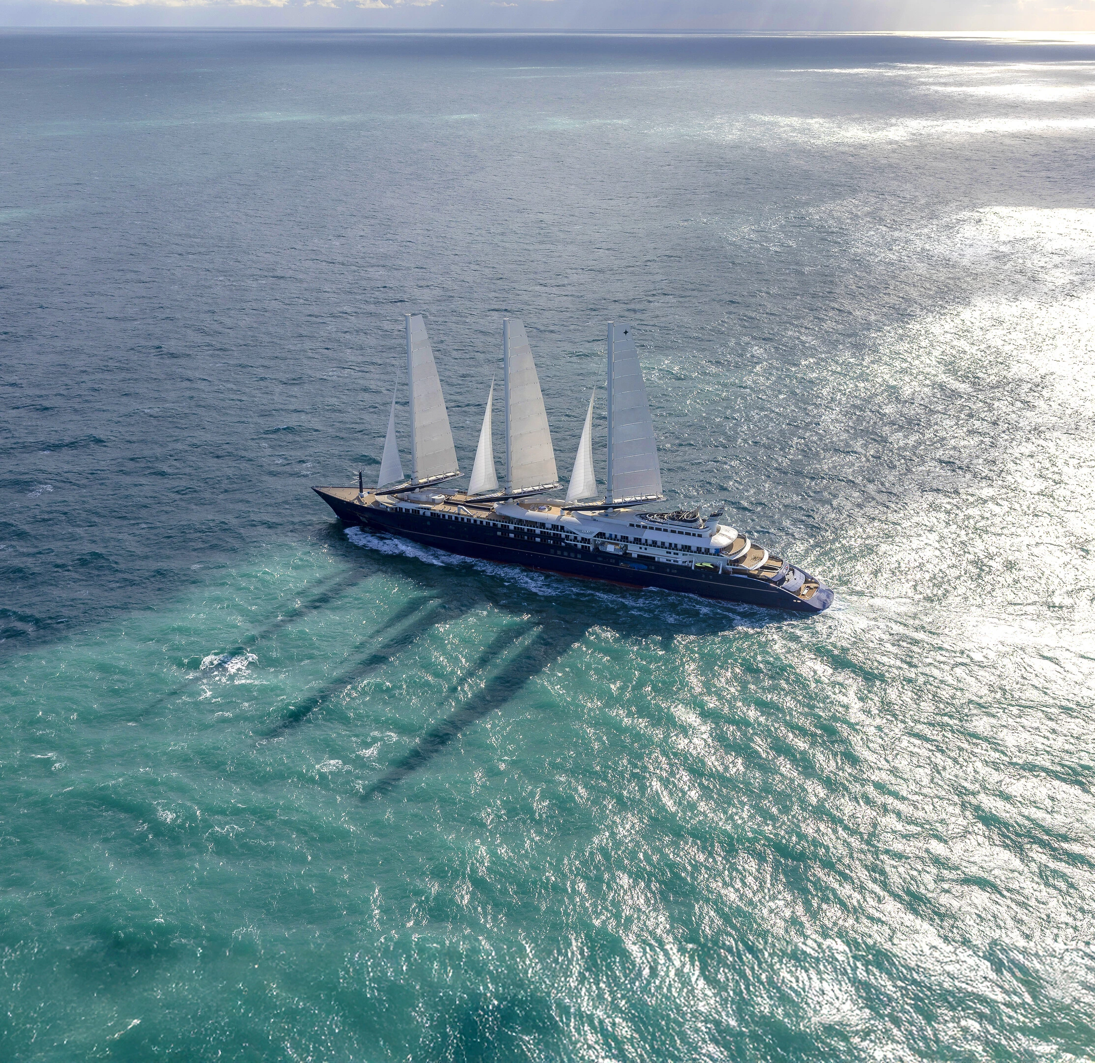 Corinthian Yacht sailing in the open sea